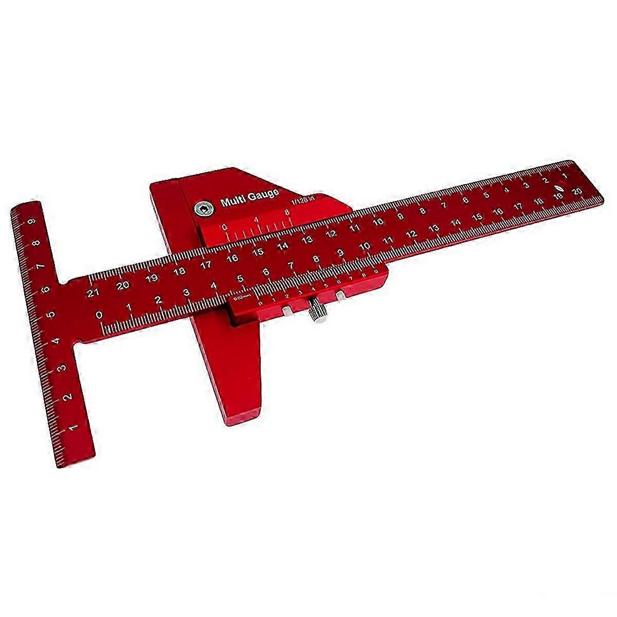 Metric Woodworking Aluminum Alloy T Ruler with Scribing Marking Gauge for Woodwork Measuring Tool