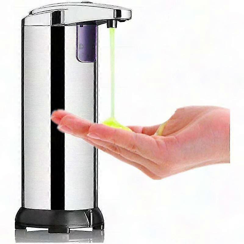 Touchless Automatic Soap Dispenser with Infrared Sensor, Stainless Steel, Waterproof Base & Adjustable Switch