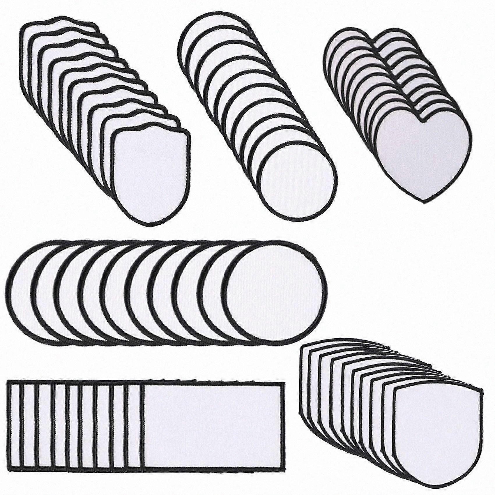 60Pcs Sublimation Blanks Patches Fabric Iron-on Patch Blanks Repair Blank Patches for DIY Hats Shir