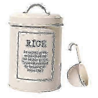 2025 Rustic Tin Jar 3L with RICE White Storage