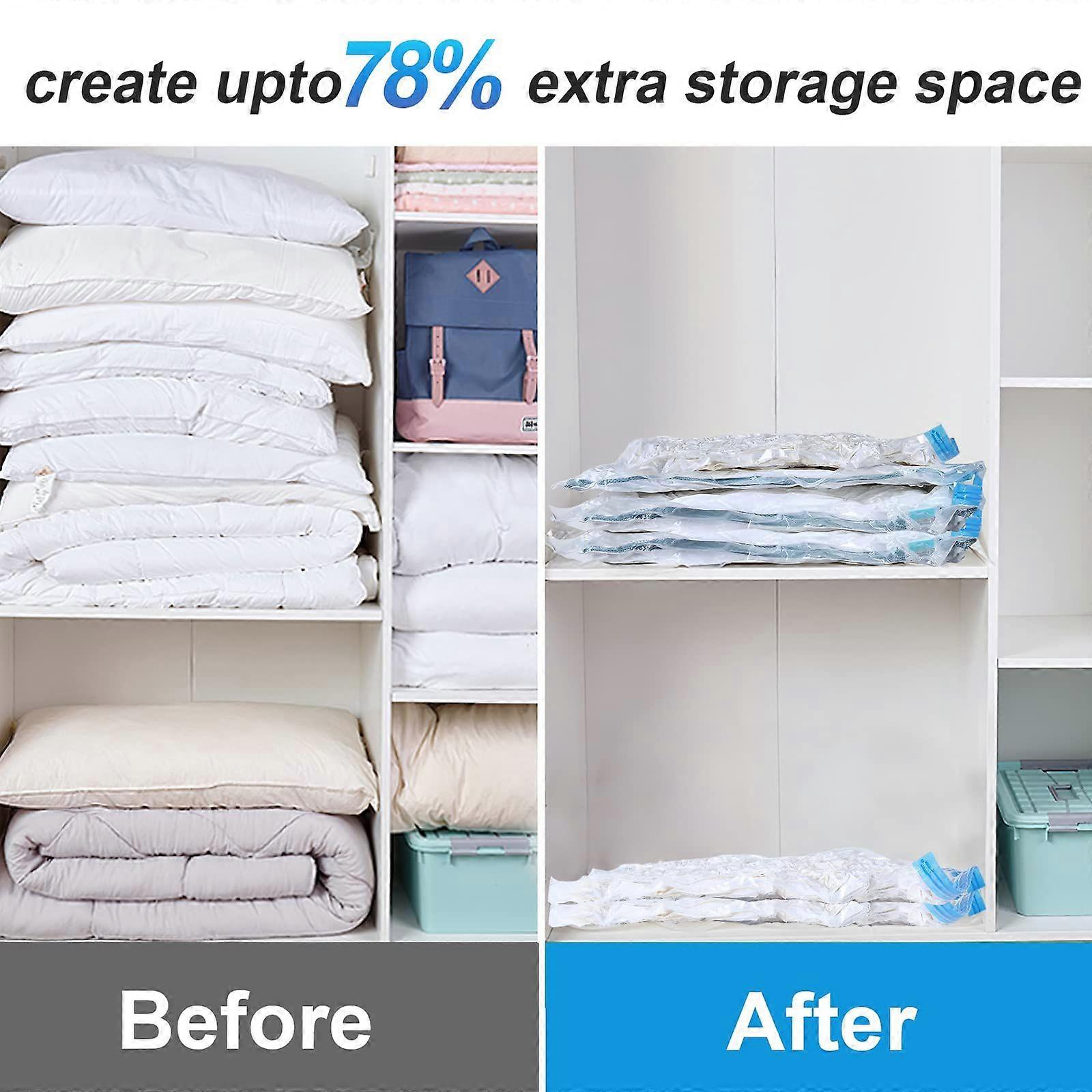 Vacuum Storage Set of 3 (60 x 80 cm) Reusable Storage Cover for Storing Clothes, Bedding, Towels and Duvets