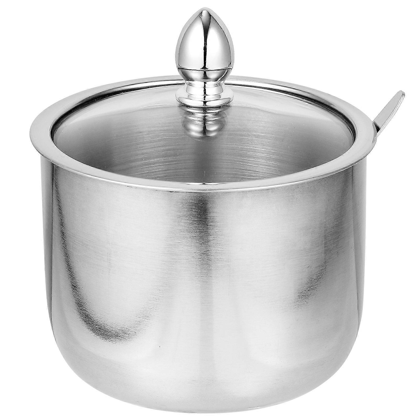 Stainless Steel Spice Jar with Transparent Lid Kitchen Storage Container for Salt, Sugar & Seasonings Space Saving & Practical Design