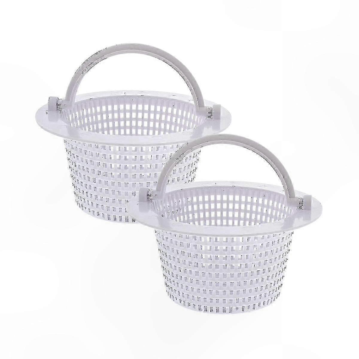 Pool Skimmer Basket Replacement with Handle, 2-Pack for Above Ground Thru-Wall Pools