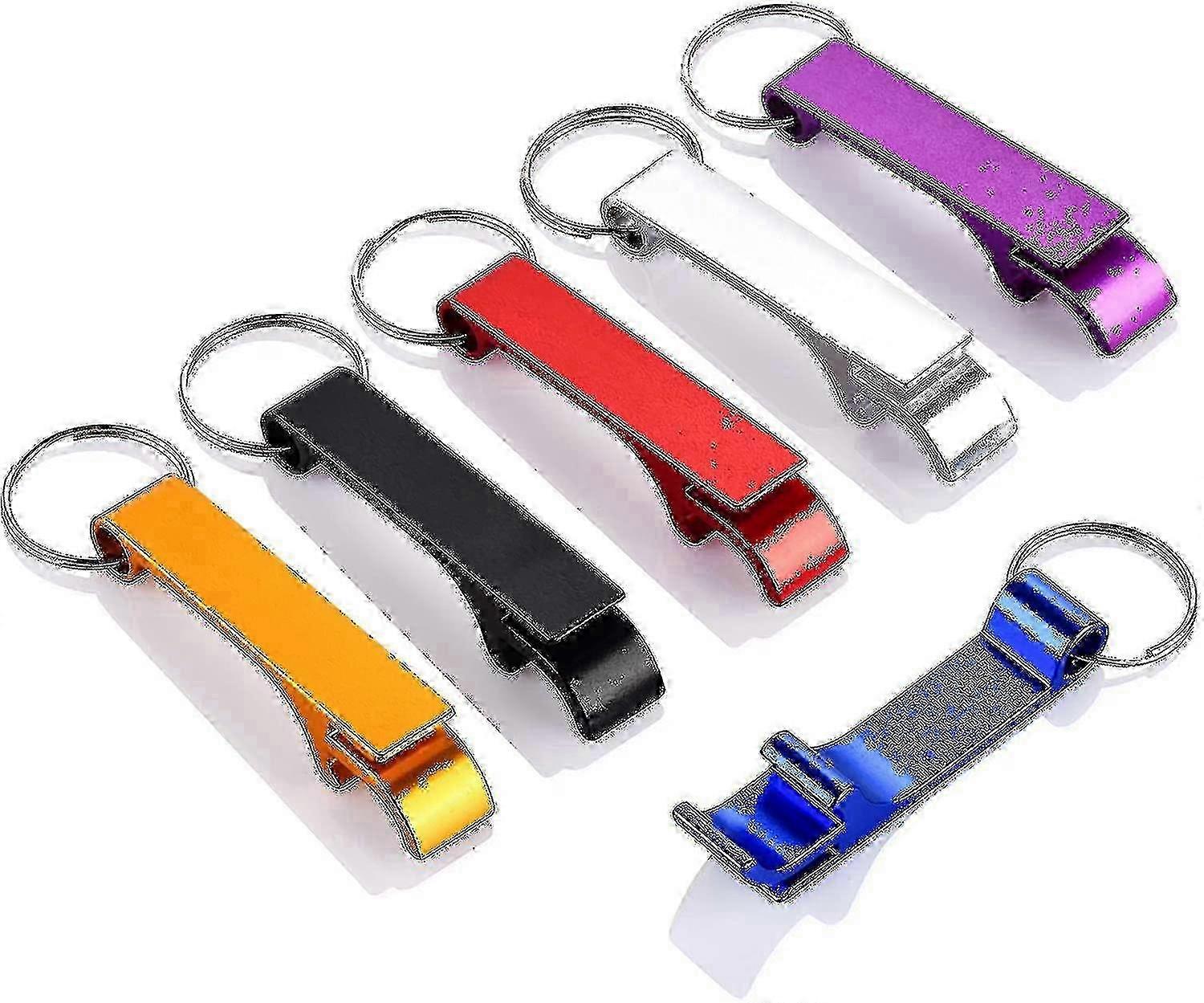 6pcs Premium Metal Beer Bottle Openers with Keychain, Colorful Bottle Opener Set for Home & Party Use