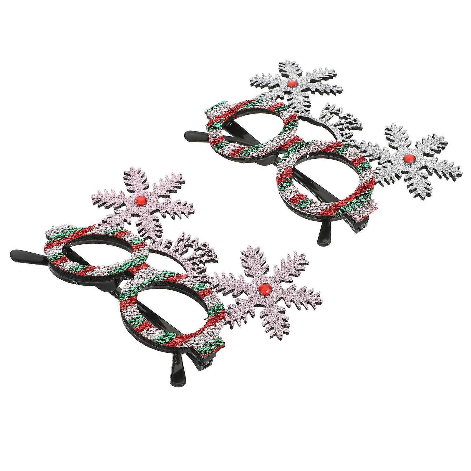 Funny Party Glasses New Year Party Decoration Glasses for Christmas Party Plastic Assorted Color Photo Prop 2Pcs