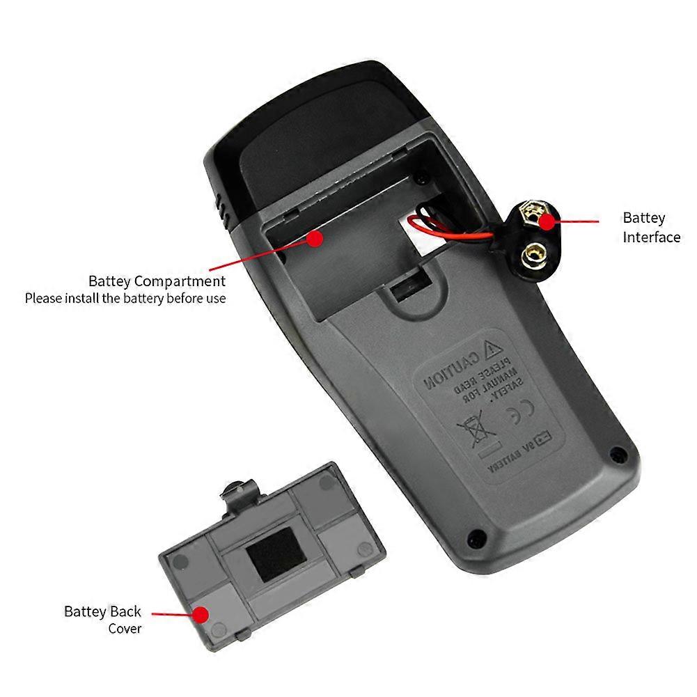 Handheld Wood Moisture Meter LCD Display 0-99.9% Black 15x7x3.5cm