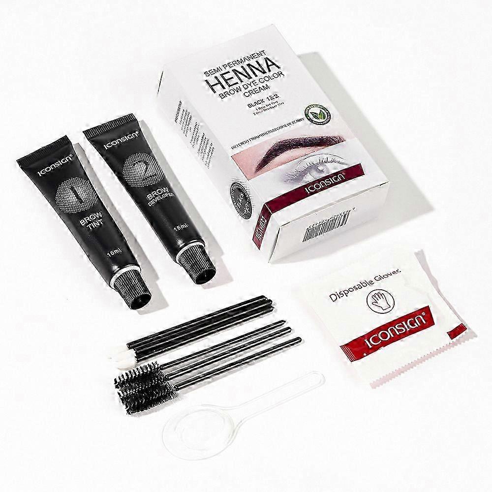 Brow Tinting Set for Long-Lasting Color, Safe Semi-Permanent Eyebrow and Lash Dye Solution with Multi-Use Application Tools