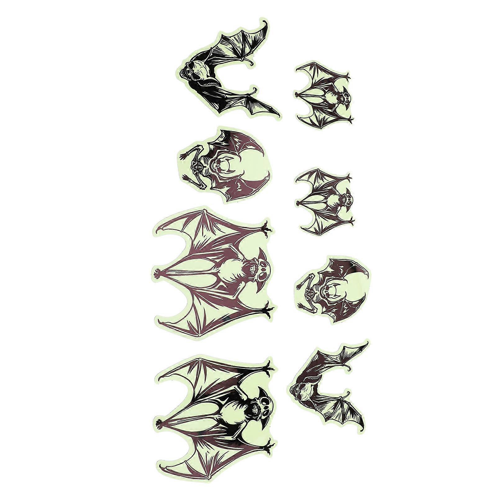 8Pcs両面グローバットステッカーPVC屋外ツリーデコレーション