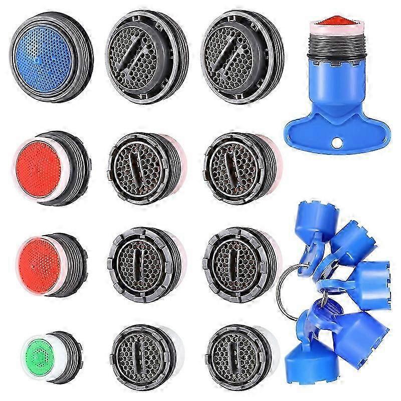 12 Pieces Faucet Aerator For Cache Aerators And 5 Pieces Cache Faucet Aerator Key Removal Wrenches Cache Aerators