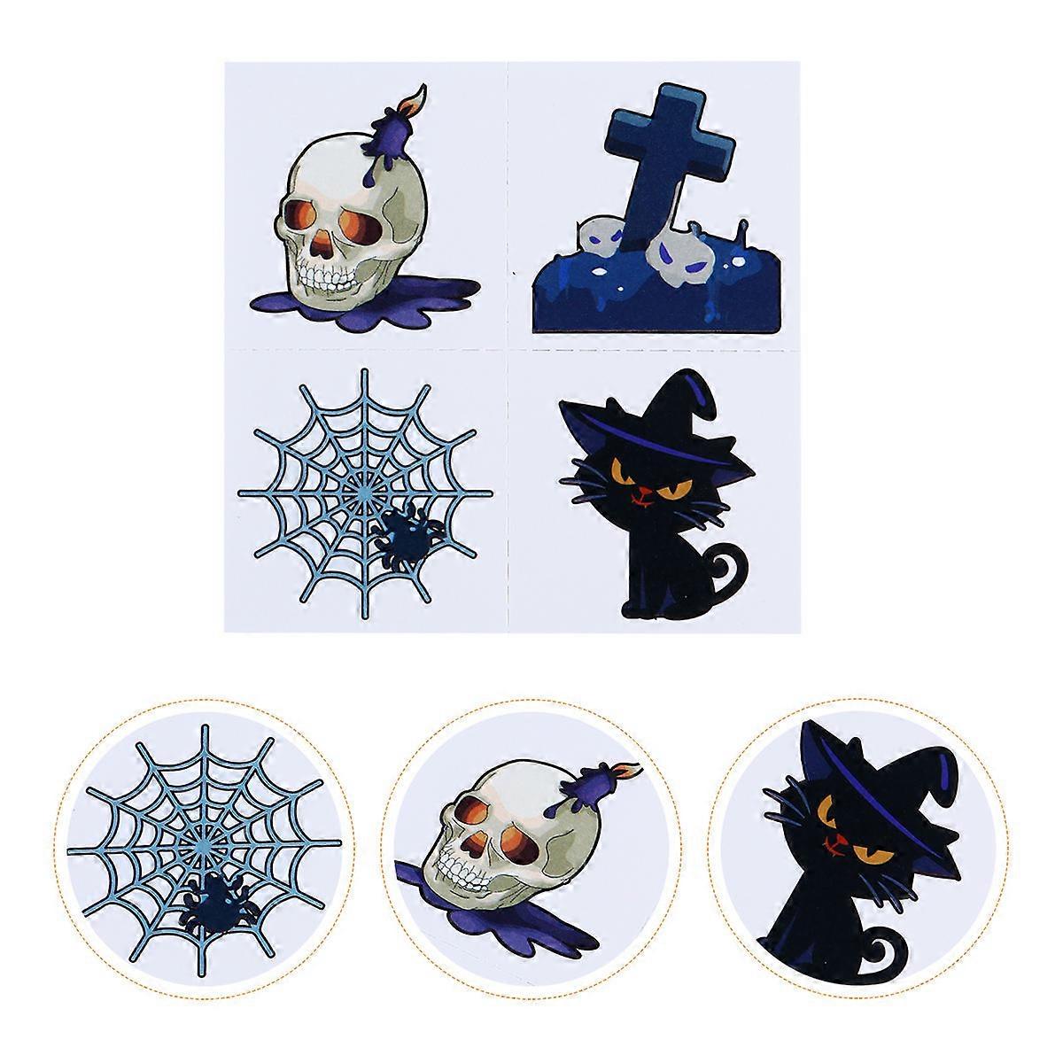 Halloween Face Stickers Decals Body Sticker Sticker Party Favor Children Assorted Color 8.2x8.2cm Washable 36 Sheets