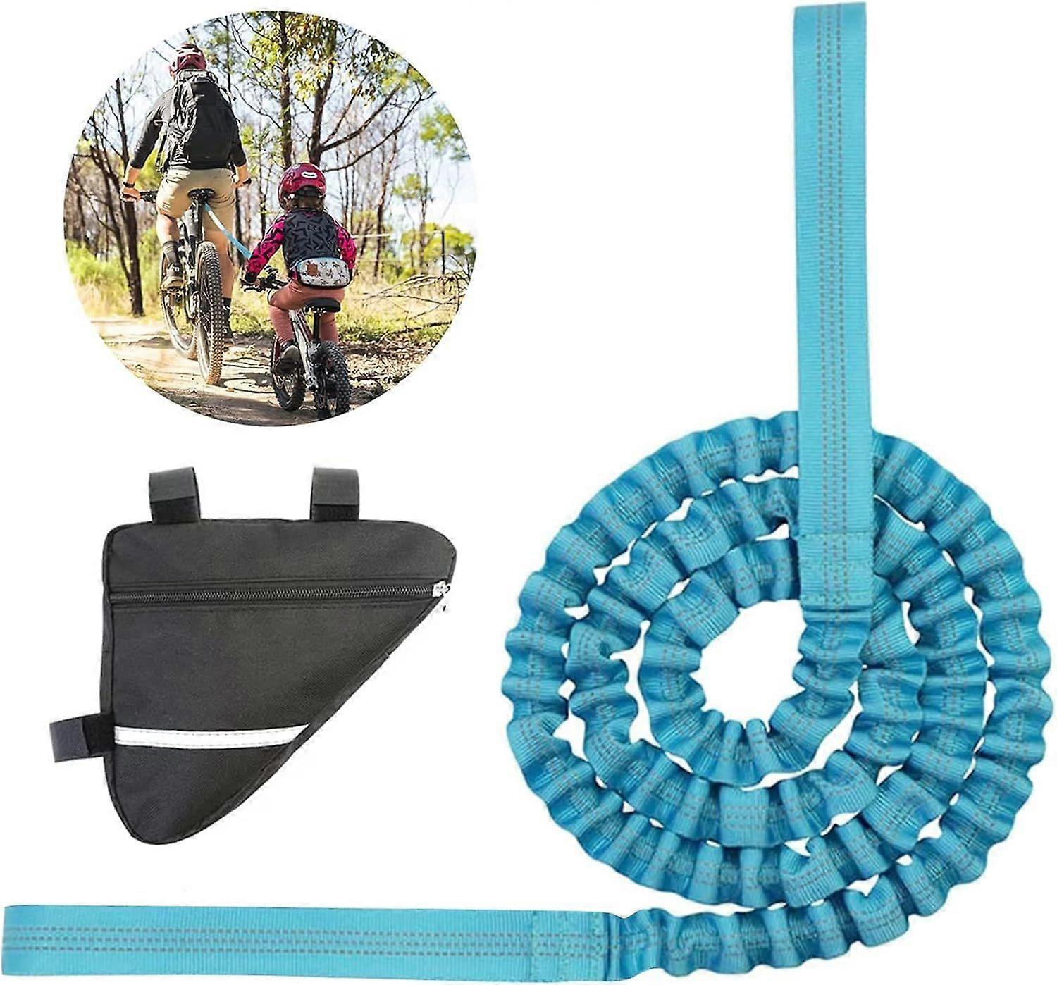 Tow rope bicycle children with triangle bag, bicycle tow strap elastic