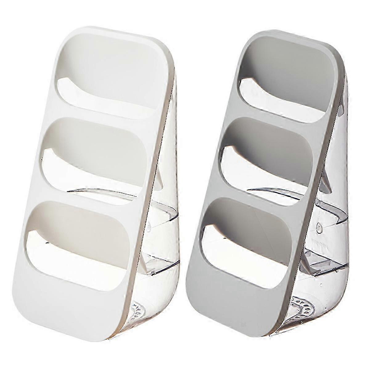 Three-Layer Draining Storage Box for Kitchen Utensils,White &amp; Gray