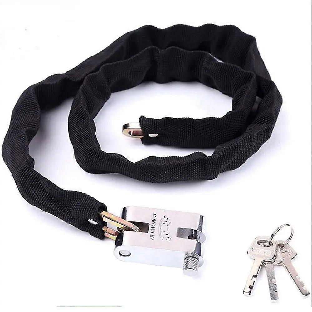 100cm Chain Lock HeavyDuty Metal AntiTheft with Key Black Safety Reinforcement Lock Accessories