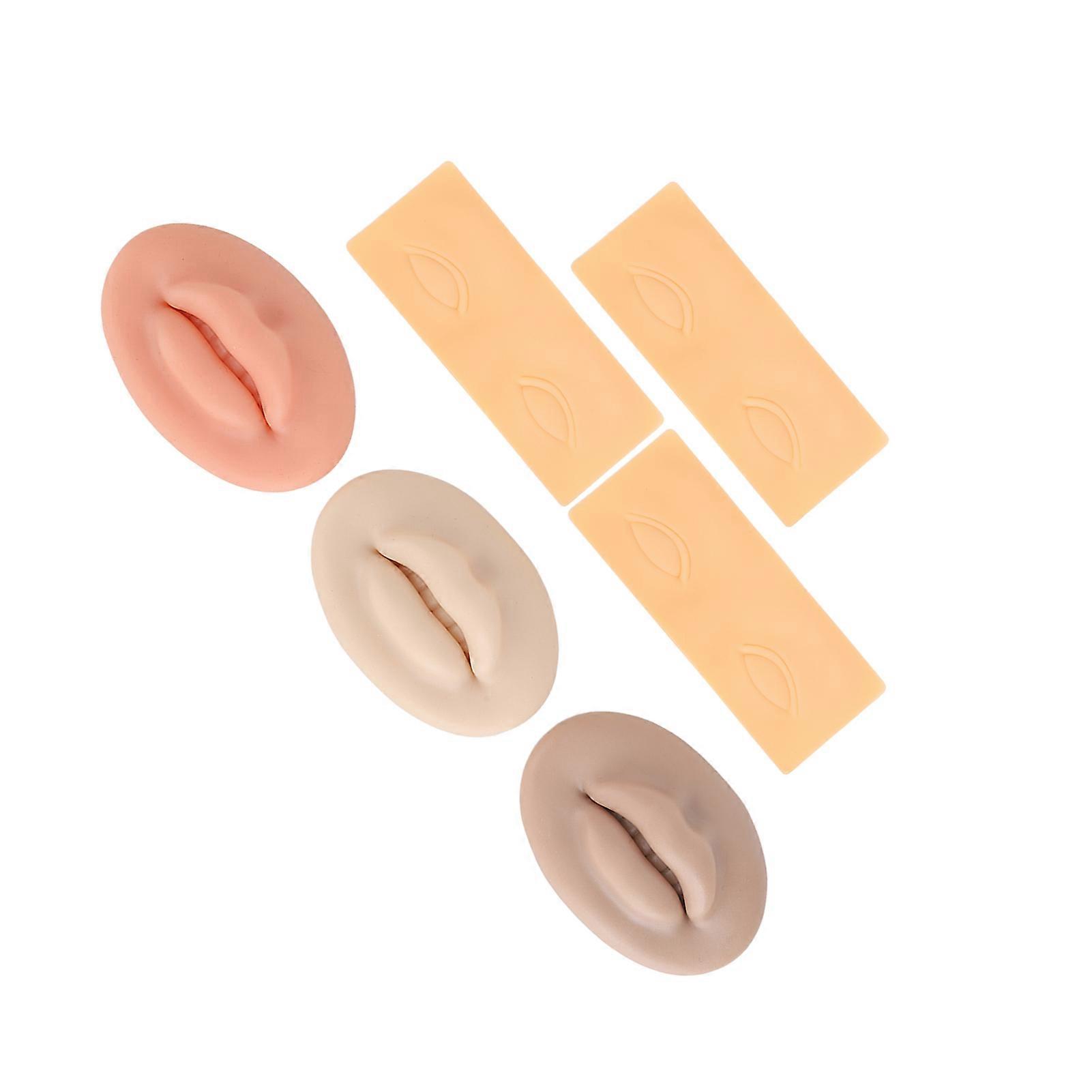 3D Microblading Practice Skin Soft Silicone Lips & Eyebrow 7.7x5.3x2cm