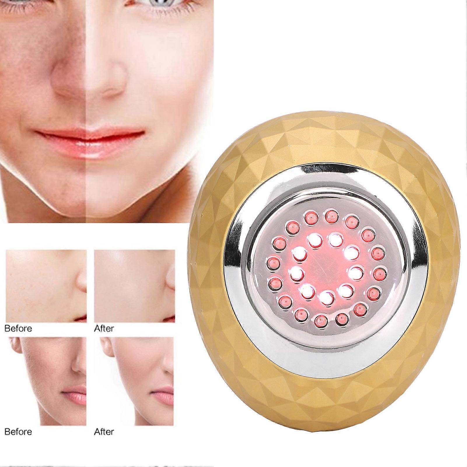 Facial Beauty Machine Red Light 25 Beads Gold 800mAh US Plug