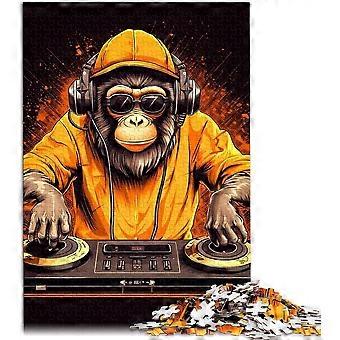 Quebra-cabeças para Adultos e Crianças Macaco Dj Música Quebra-cabeça de 300 peças Quebra-cabeça de Madeira para adolescentes e crianças Bom Presente para Adultos e Crianças WD1954
