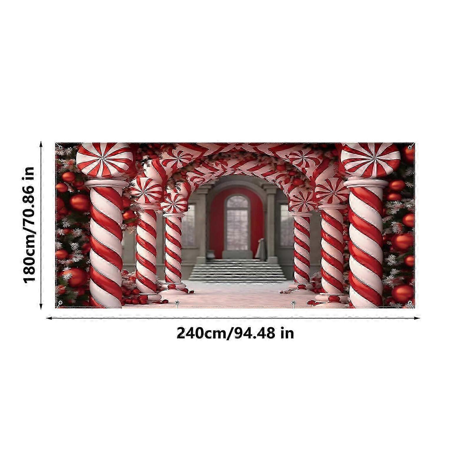 Ozdoby świąteczne: tkanina tła, ozdoby choinkowe i baner garażowy na przyjęcia świąteczne