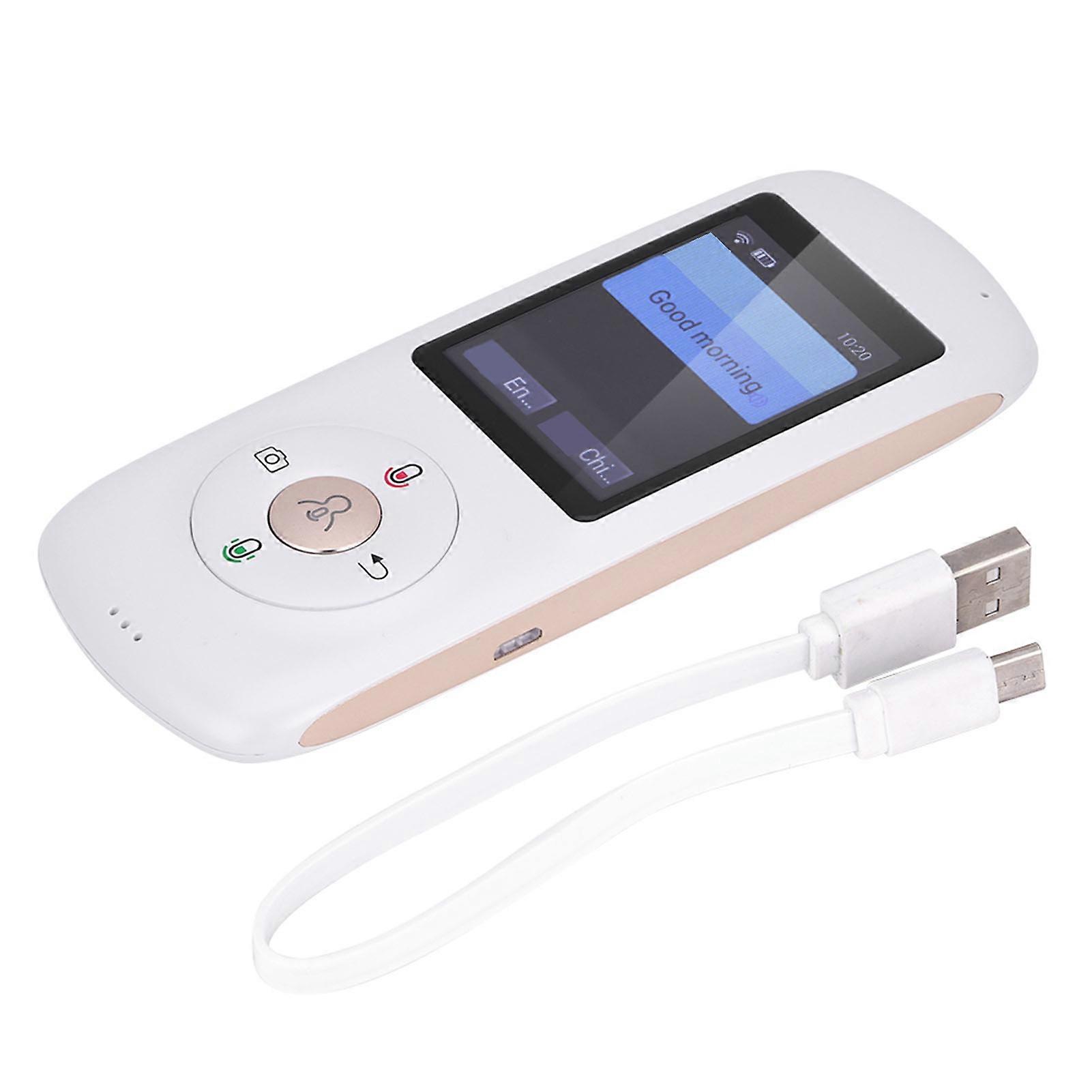 2.4IN Touch Screen WiFi Bluetooth Pocket Translator Real Time 28 Language Voice Photo Interpreter White