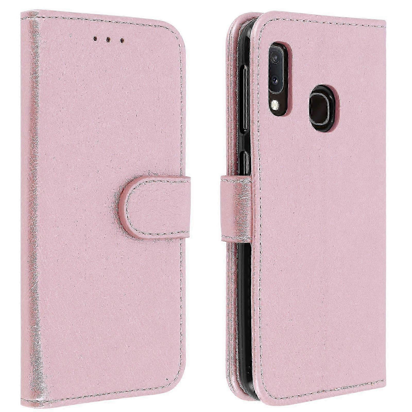 Galaxy A20e Rose Gold Magnetic Flip Cover with Built-In Stand