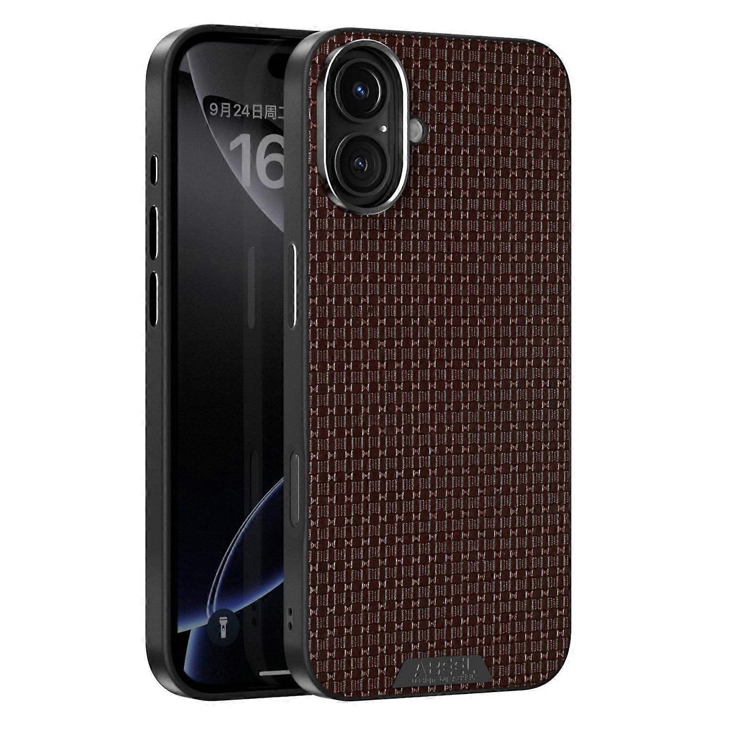 ABEEL For iPhone 16 Case Compatible with MagSafe Textured Micro-Embossing Back Cover - Coffee