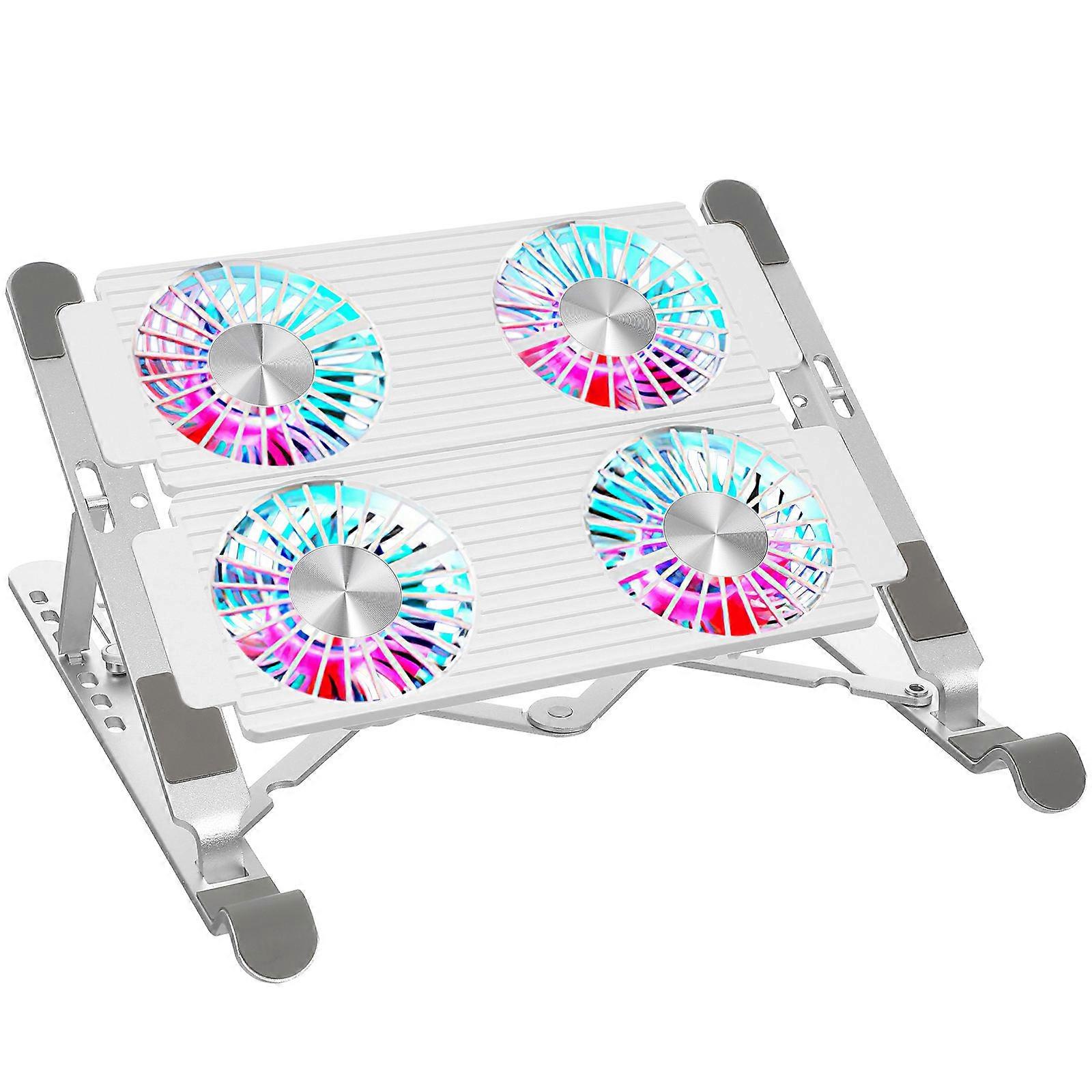 Silver Laptop Stand with Fan for Laptop Use 2Pcs Cooling Pad