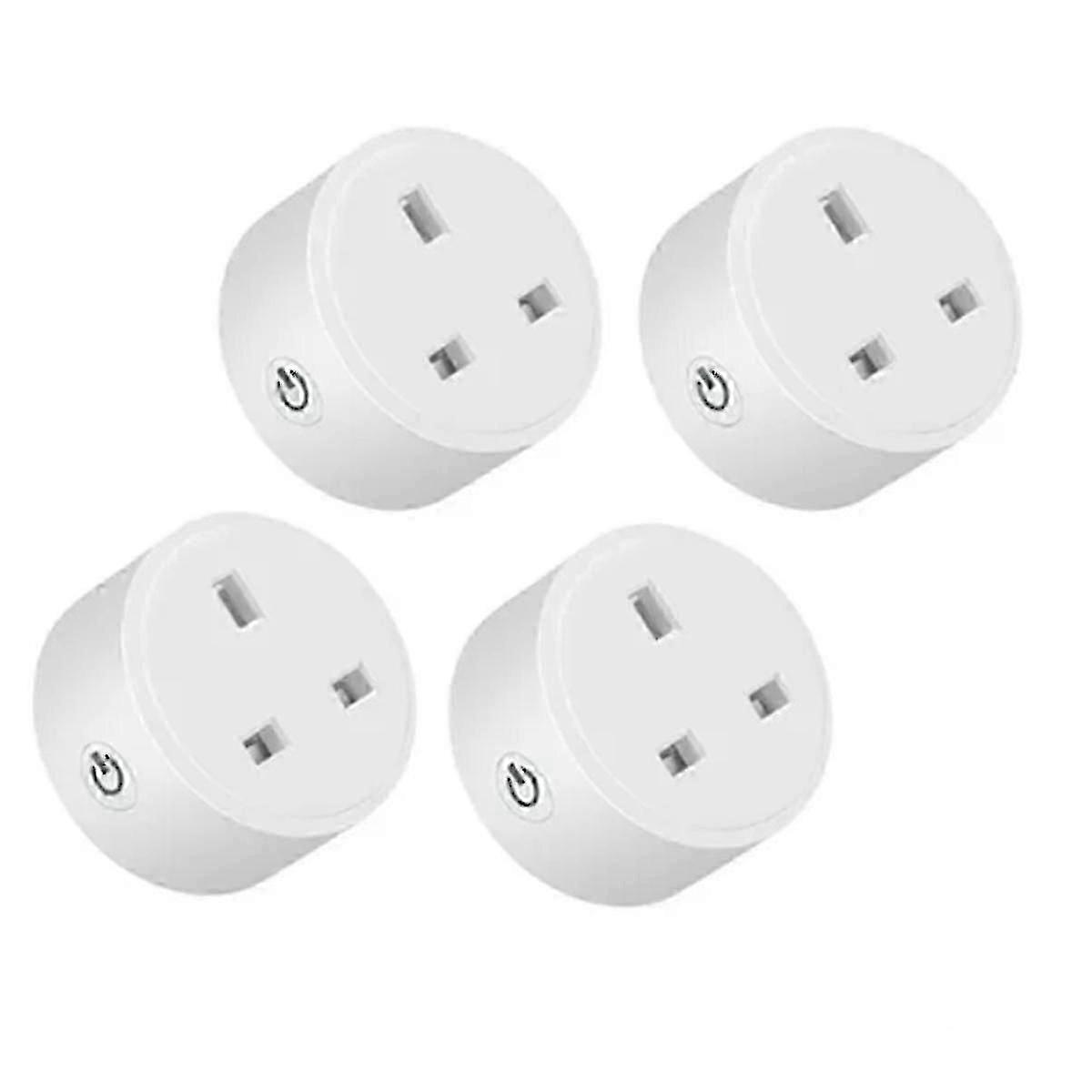 Set of 4 Tuya Zigbee Smart Sockets with 16A Power Monitor for UK Homes, Compatible with Alexa and Google Assistant