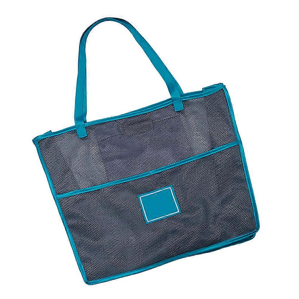 Portable Shopping Mesh Bag for Storage Blue Polyester Tote