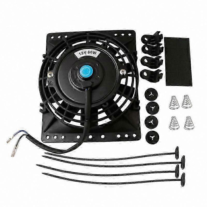 6-Inch Ultra-Thin 650CFM Cooling Fan for Radiators, Universal 12V 80W Replacement with Push-Pull Functionality