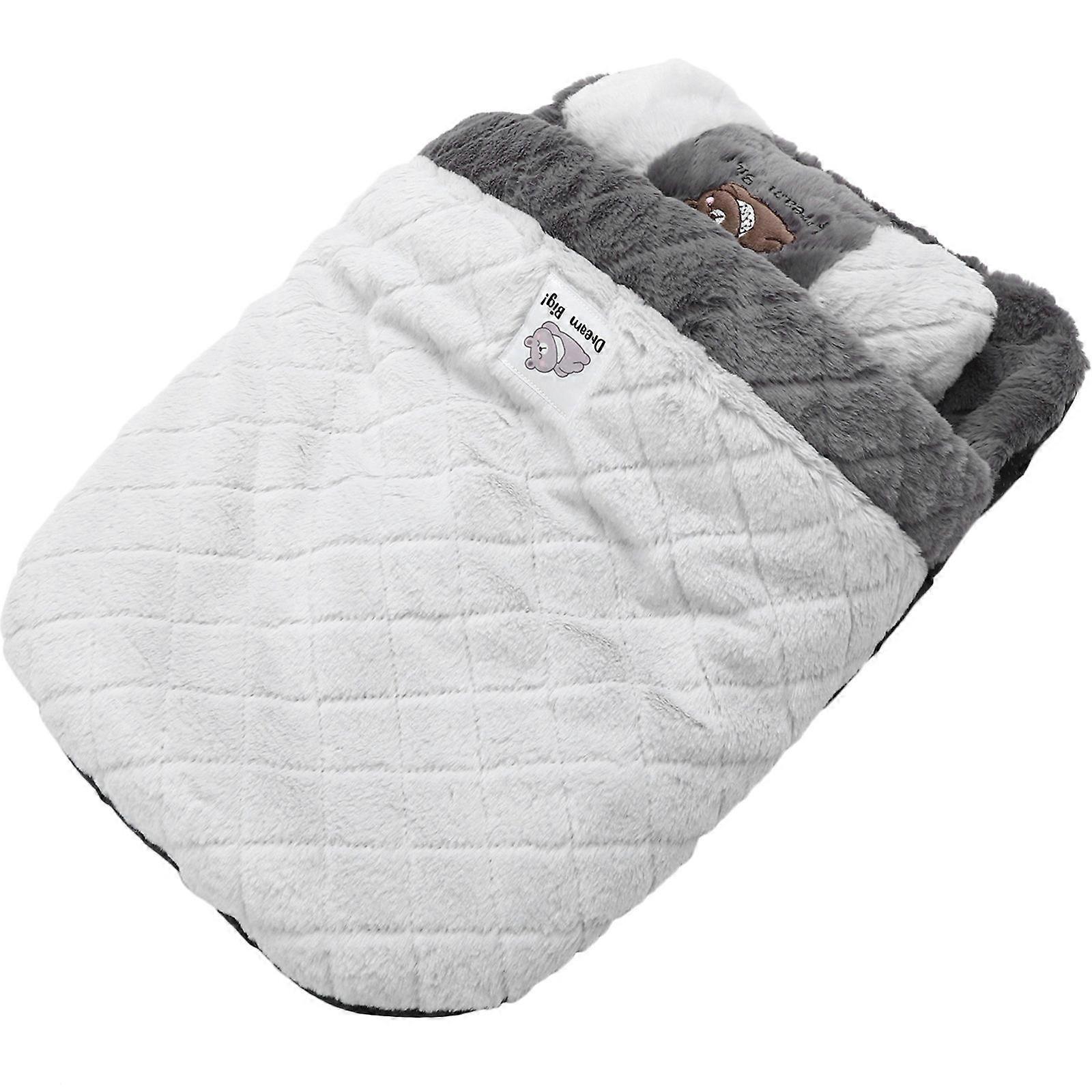 Cat Sleeping Bag Plush Cat Bed Offering Soft Warmth Coffee