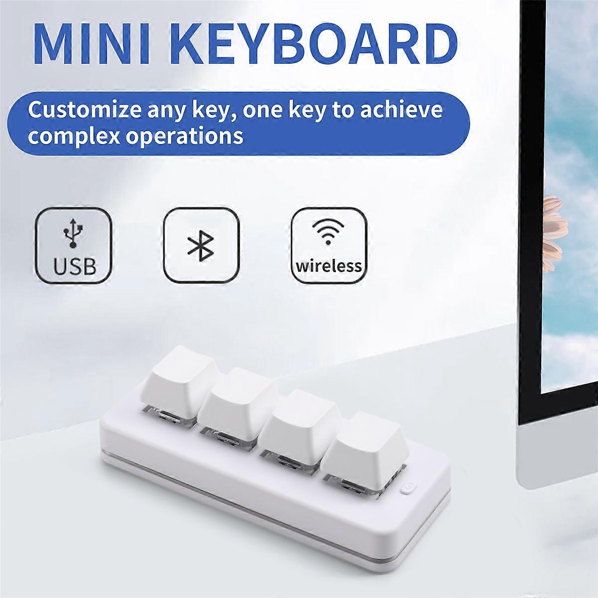 MK424BT 4-Key Mini Customized Keyboard for Office Game Multimedia B