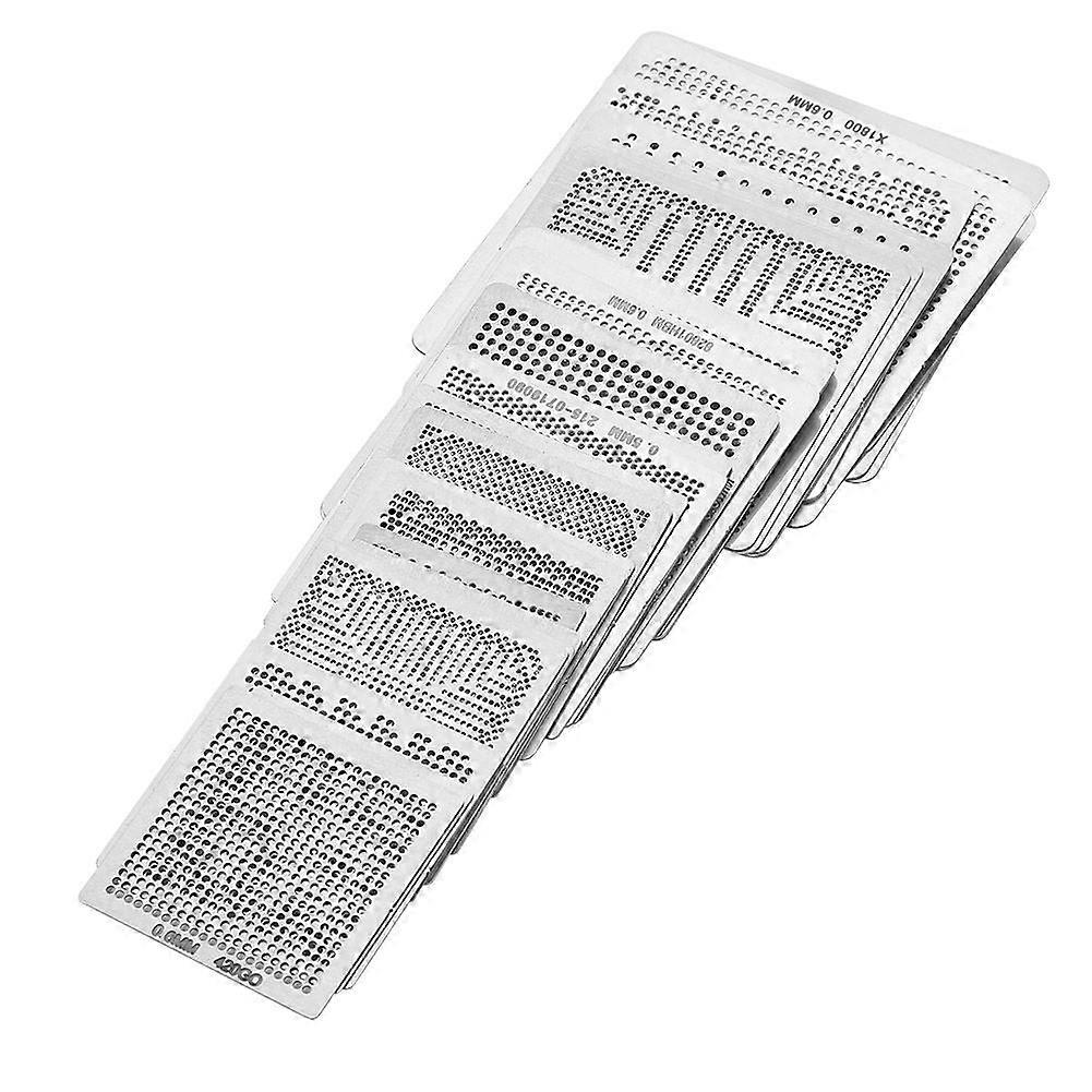 33pcs BGA Universal Reballing Rework Net Stencils Steel Template Mesh Directly Heat Set Kit