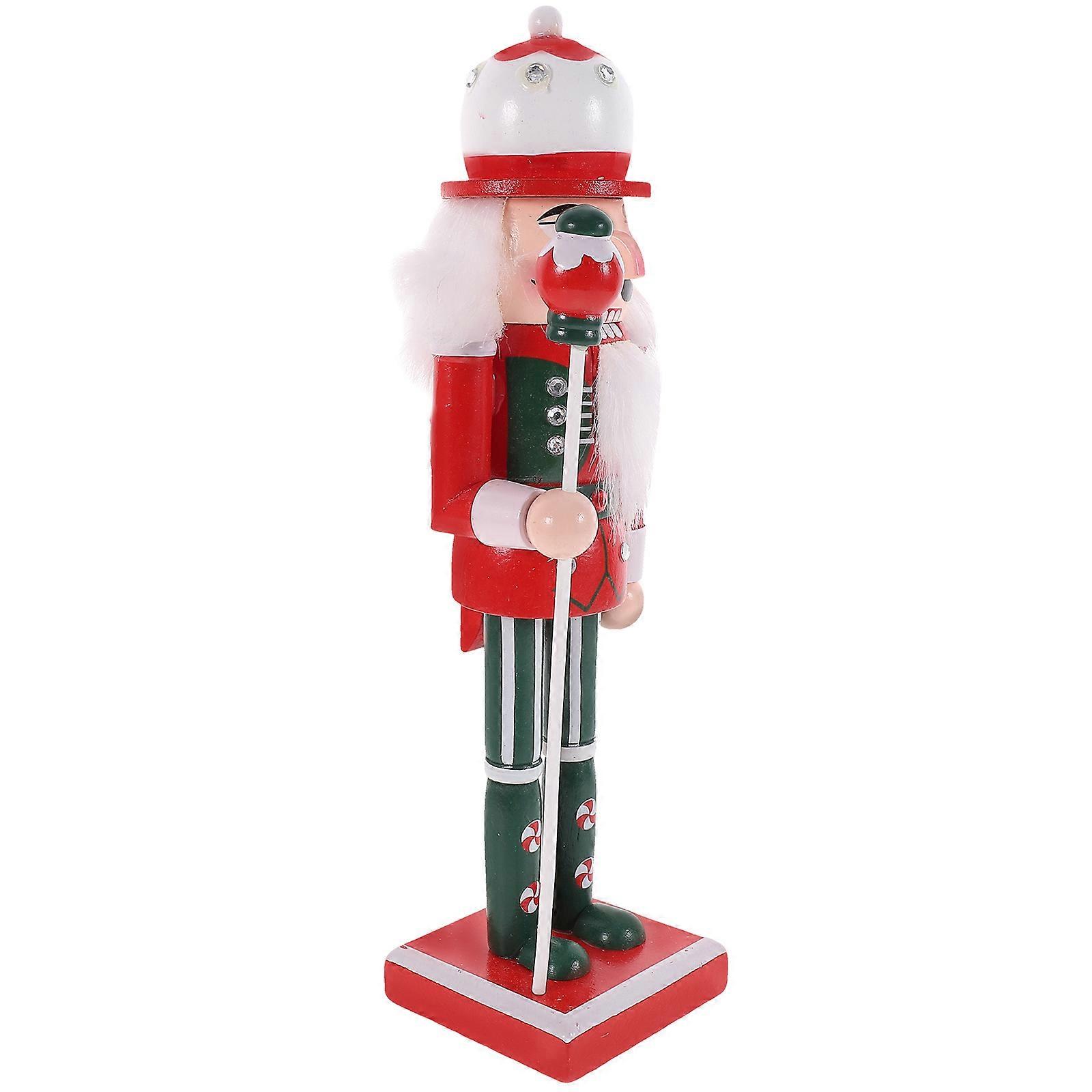 Wooden Nutcracker Figure Christmas Nutcracker Ornament for Decoration 4Pcs