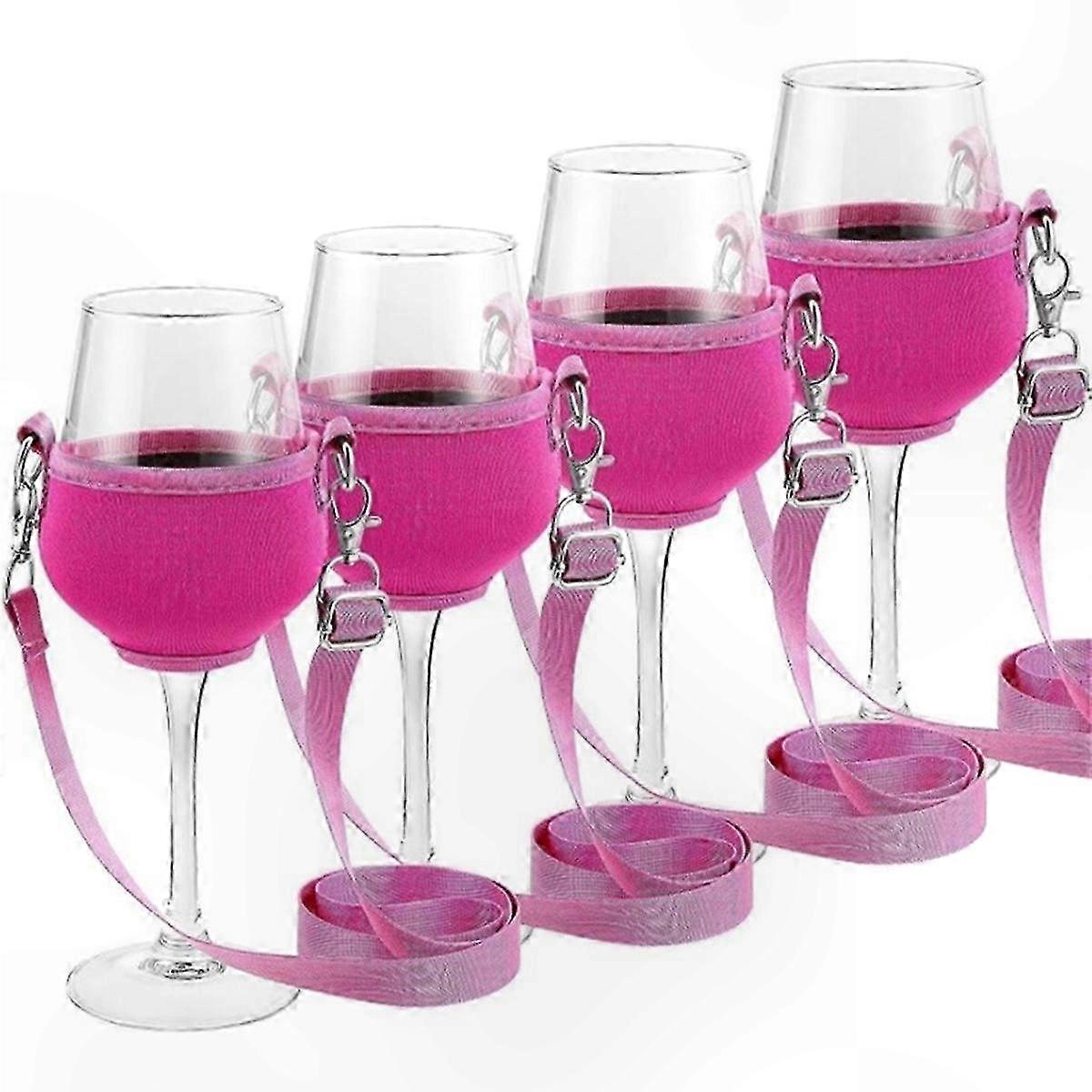 Adjustable Wine Glass Holders for Parties, Set of 4 Portable Drink Stands for Events