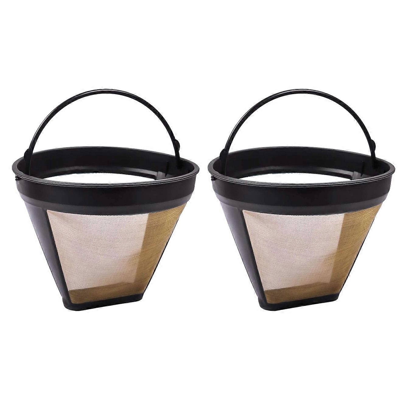 2 Pcs Reusable Cone Style Coffee Filter for Machines and 