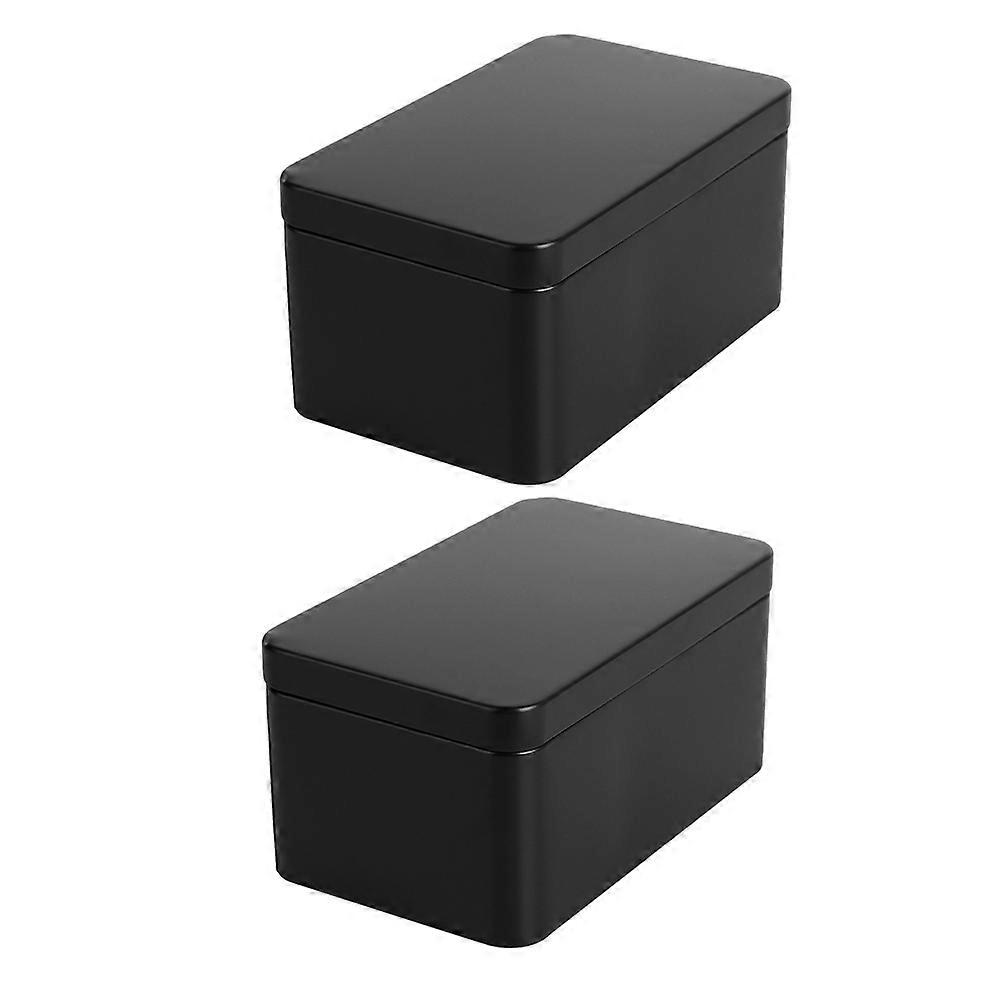 Mini Storage Containers Rectangular Metal Tin Boxes for Craft Storage 8Pcs