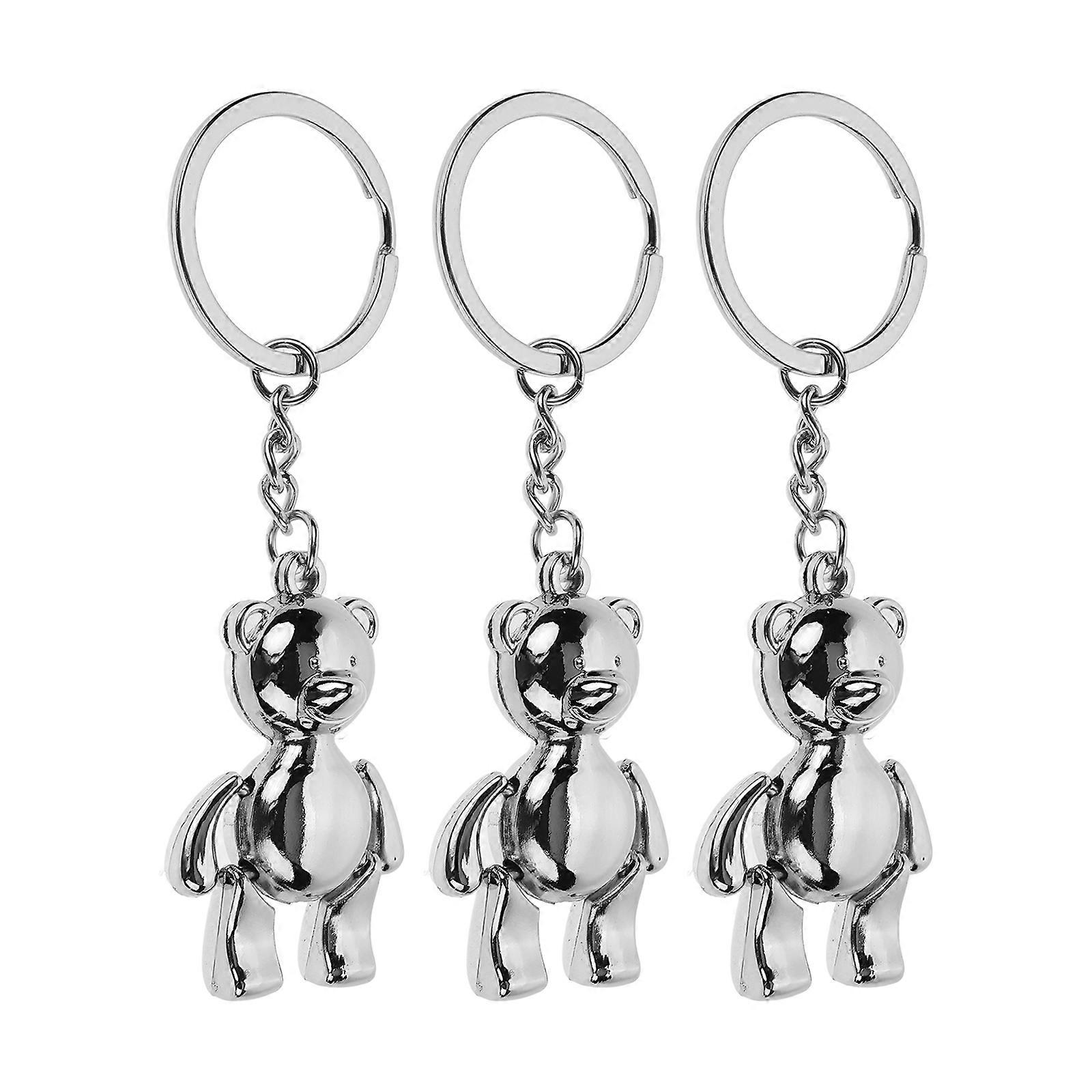 Zinc Alloy Key Ring 12 Pcs Bear Shape Keychains Functional Key Holding Gift Giving Accessory