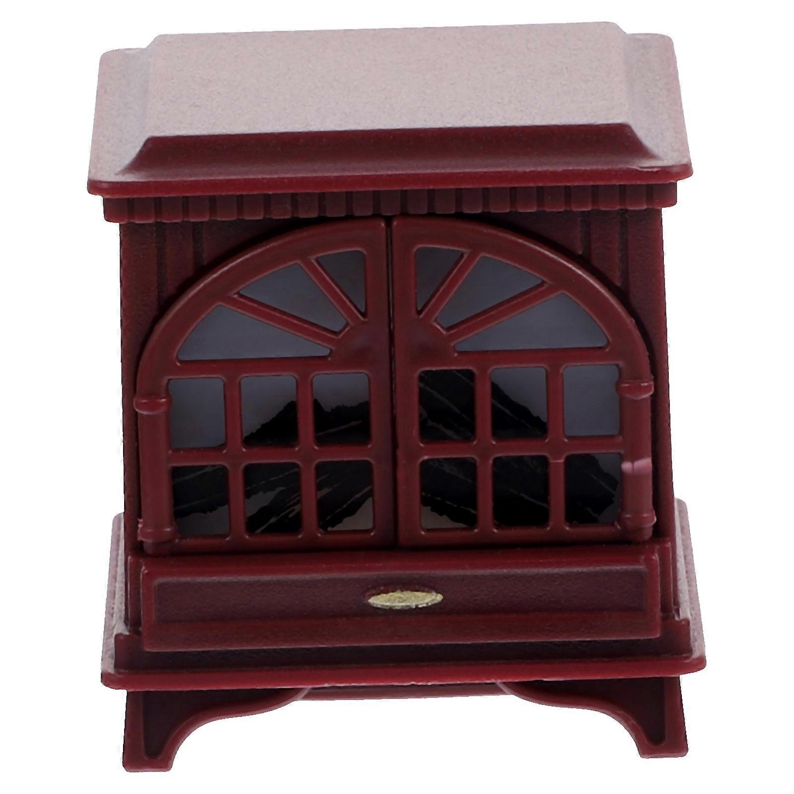 Tiny House Accessories Mini Fireplace Model for Decor 4Pcs Doll House Set