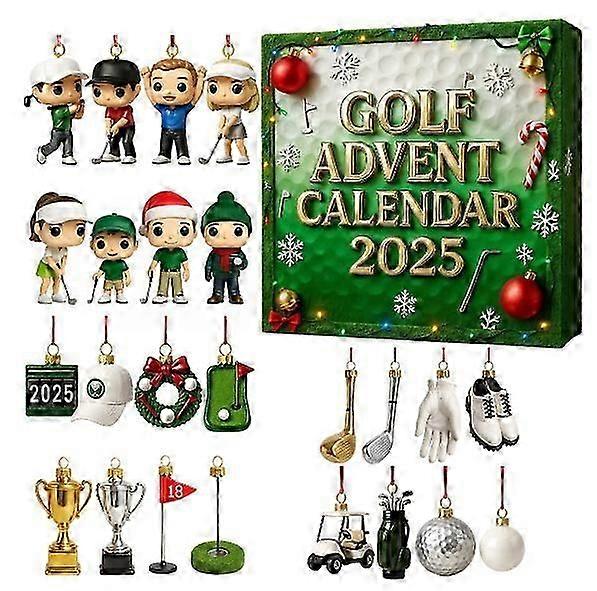 2025 Golf Advent Festival Blind Box with Acrylic Pendants for Christmas Tree Decor