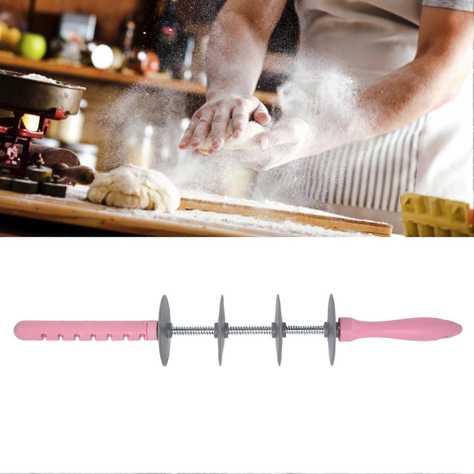 Adjustable Blade Rolling Pin Grey Pink 257g Multifunctional Dough Roller