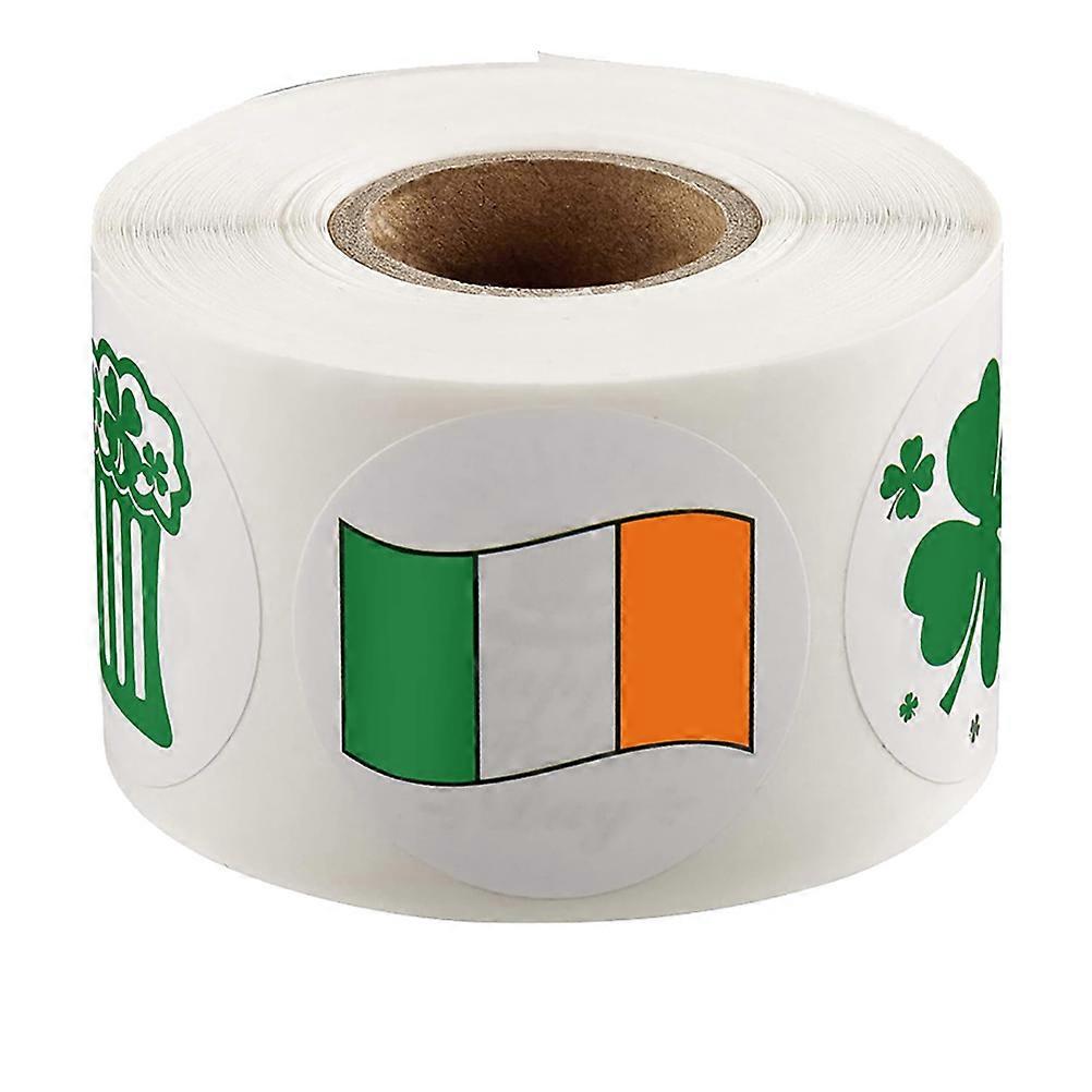 St. Patrick's Day Stickers Label Rolls for Gift Packing 2 Rolls 500Pcs