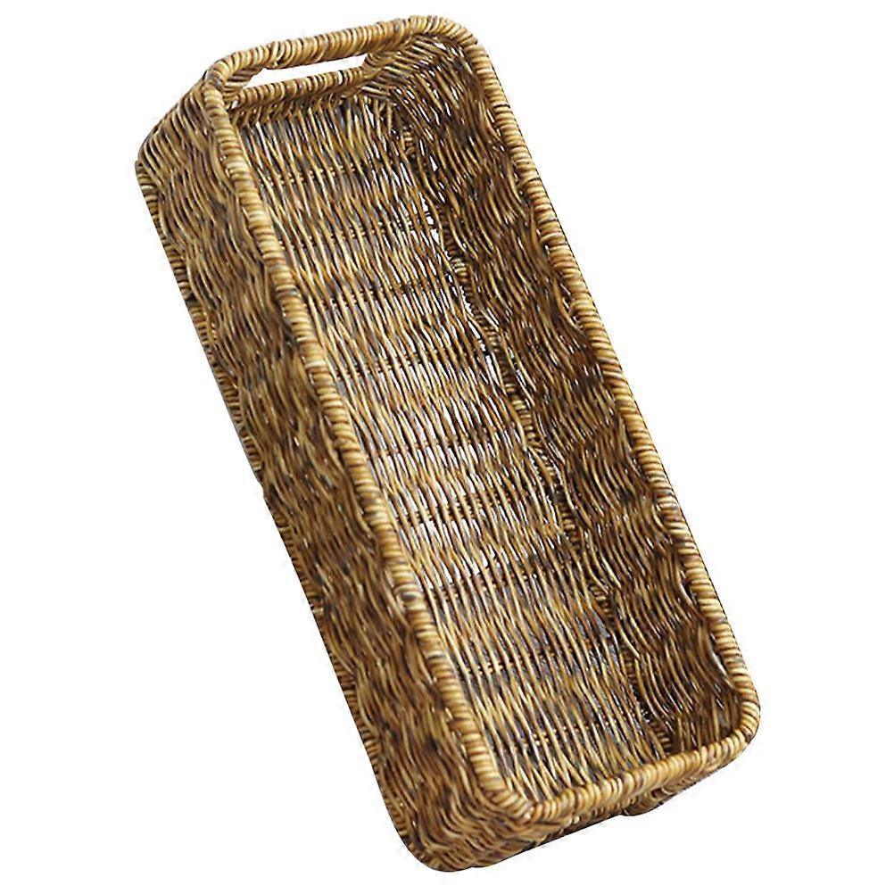 Rectangular Woven Basket For Household Use In Dining Room And Kitchen Featuring Material With 34X14X8CM Size 3Pcs