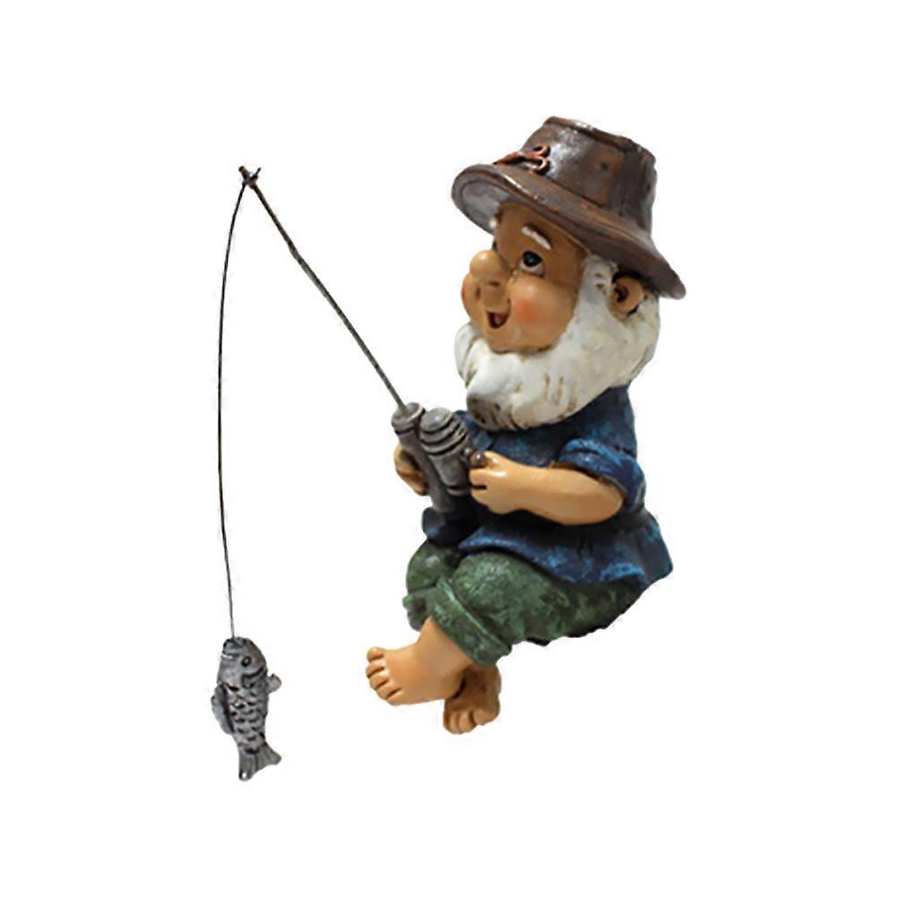 Pond Landscape Sculpture for Garden Decor 2Pcs Resin Dwarf Statue