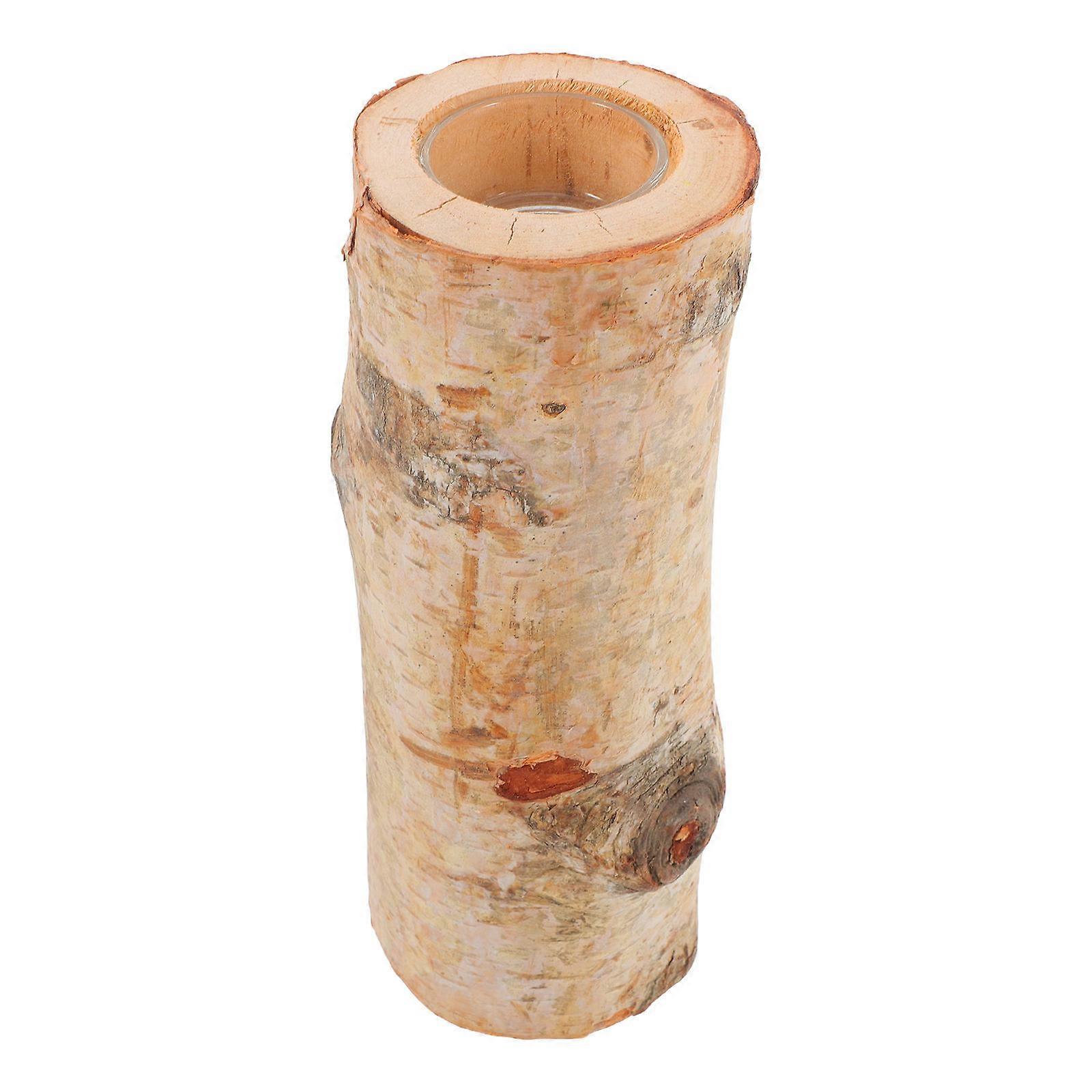 Rustic Wood Candle Holder Stand for Store Decor 2Sets Candle Holders