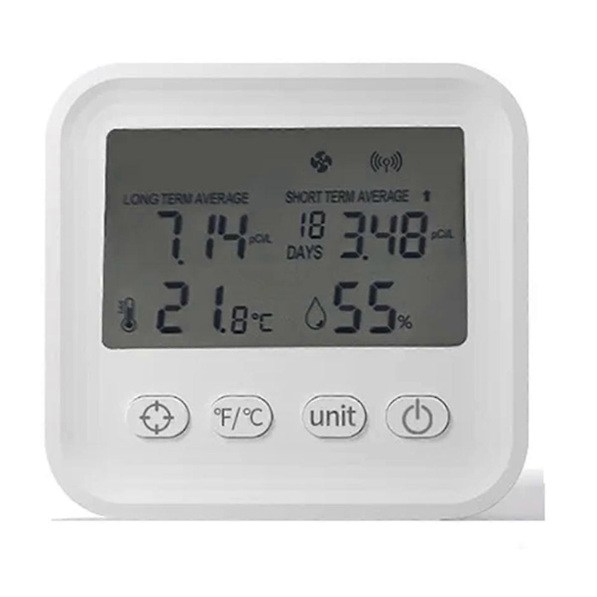 Mini Radon Air Quality Monitor Temperature Humidity Data Adjustment Radon Sensor Monitor Indoor Radon Gas Detector