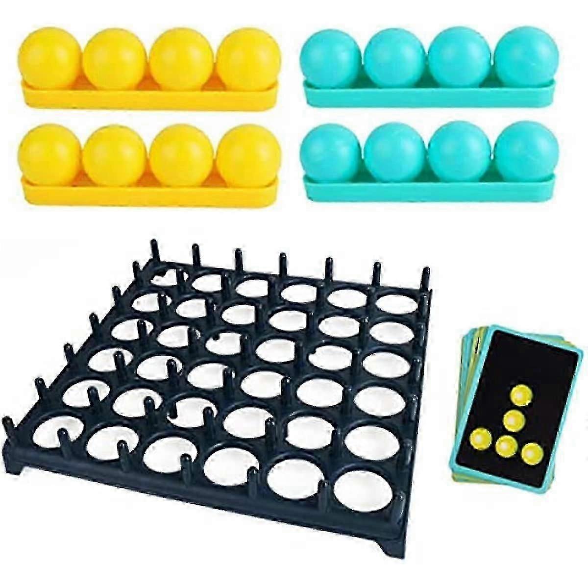 Bounce Off Game Ping Pong Challenge Game Family Bouncing Balls Board Game With Pattern Challenge For Party With 16 Balls 9 Challenge Cards And Game Gr