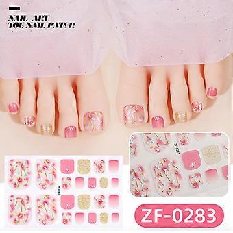 Girly rosa Zehennagelaufkleber 3D-Diamantnägel dreidimensionale farbige Diamantblumen wasserdichte Zehennagelkunstaufkleber ZF-0283 nacktes Stück + Nagelfeile