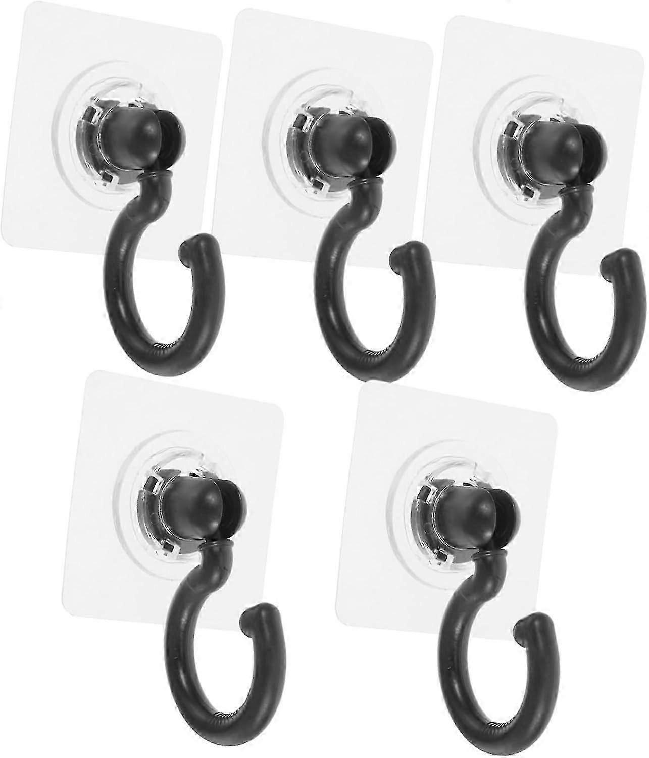 10 x 360 Rotatable Adhesive Ceiling Hooks, Ceiling Hooks Without Drilling, Adhesive Wall Hooks for Bathrooms, Toilets, Kitchens