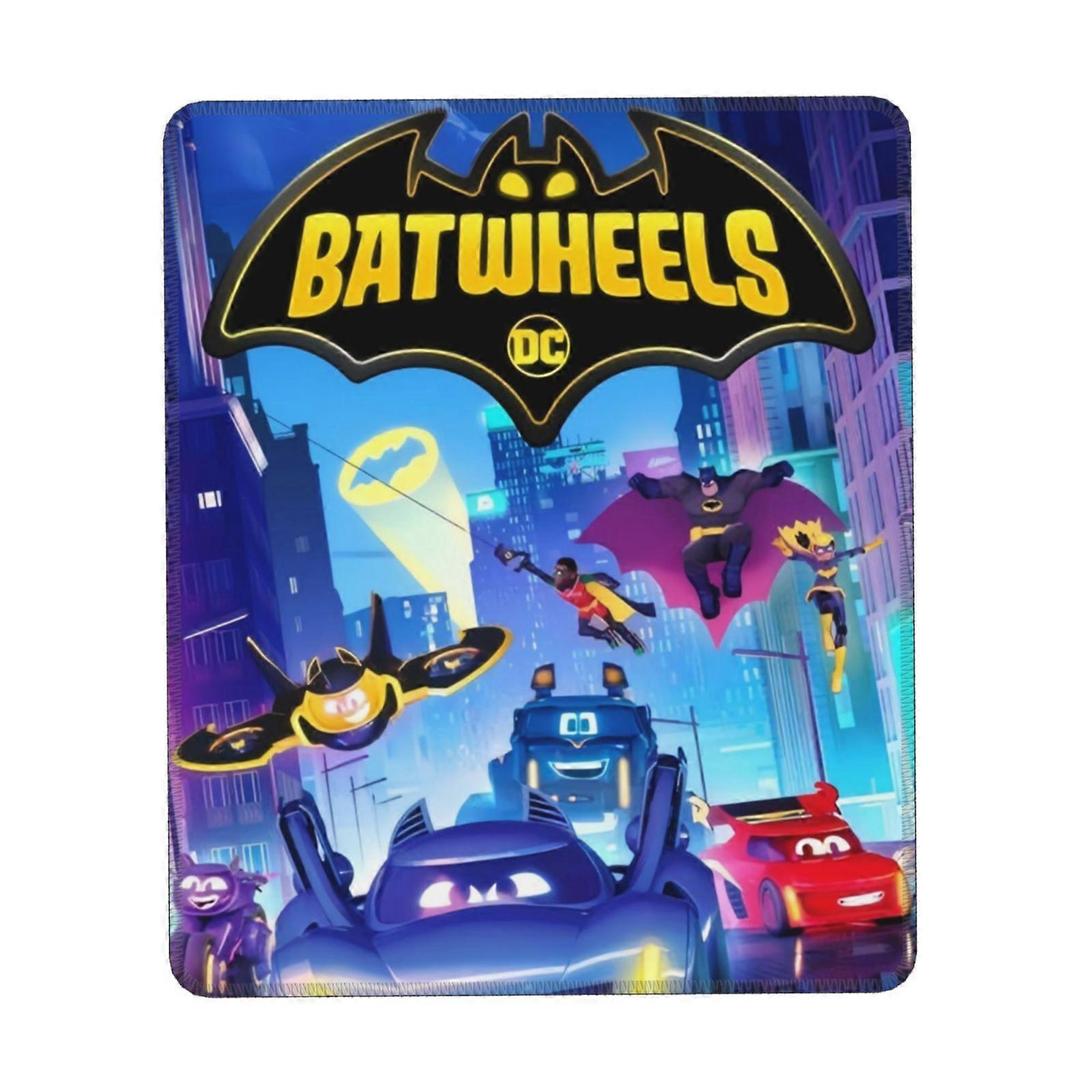 Batwheels Mouse Pad with Stitched Edge, Non-Slip Rubber Base, Washable Lycra Cloth - Compatible with Computers and Laptops