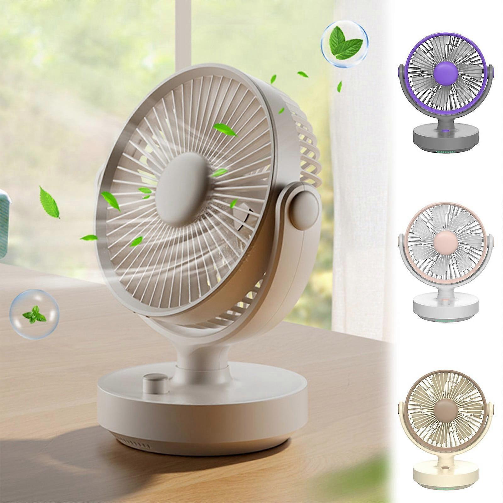 Jacenvly USB Fan, Rechargeable Desktop Fan with Large Airflow & Mute Operation, Compatible with Dorm, Office, Home Use, Easy to Clean