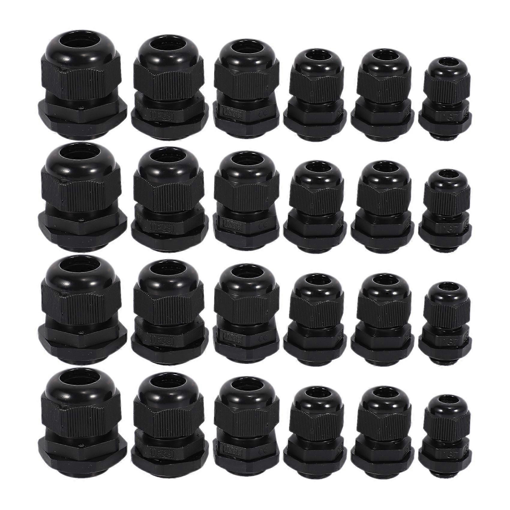 24 Pcs Plastic Waterproof Adjustable 3.5 - 13mm Cable Gland Joints